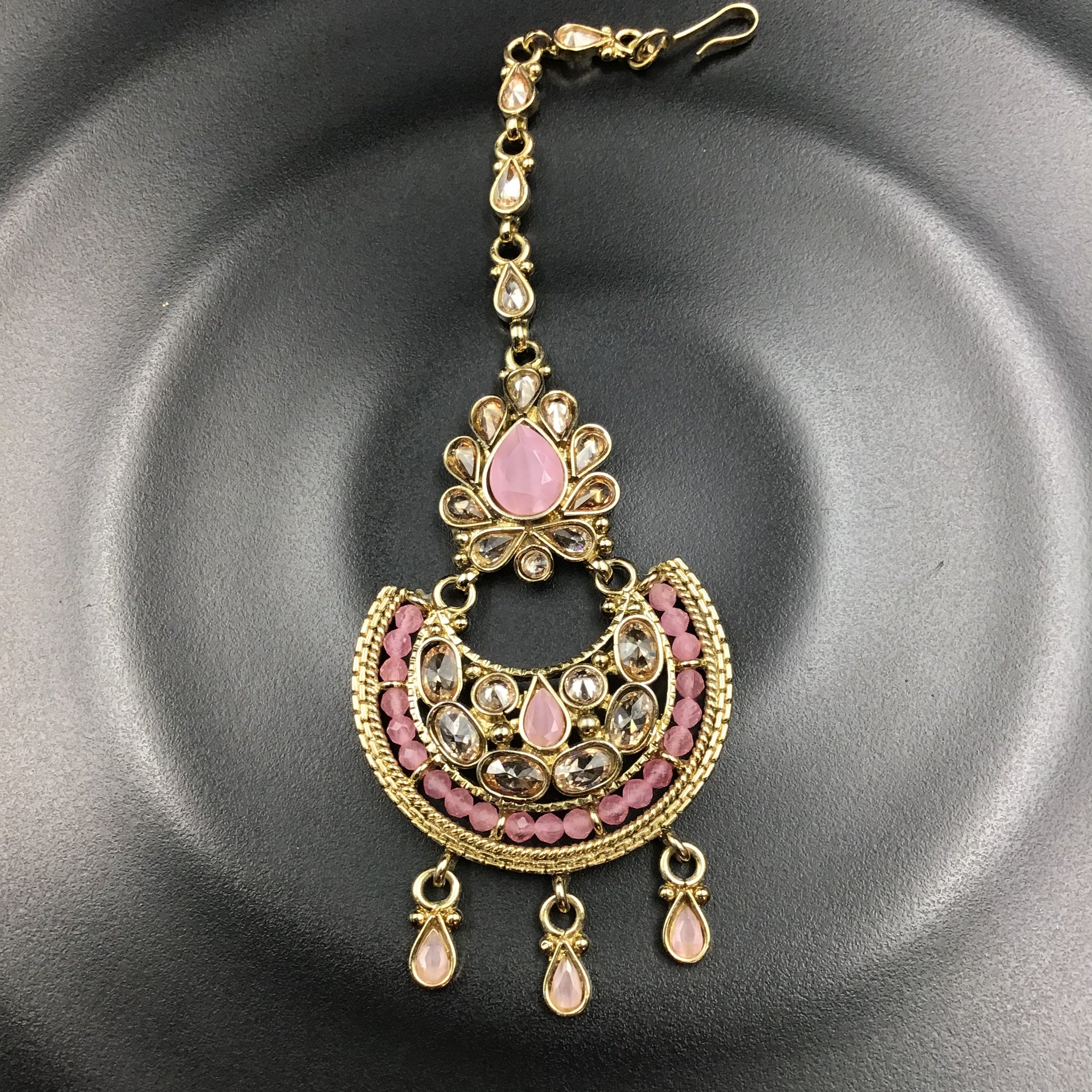 Pink Maang Tikka 17357-4505 - Dazzles Jewellery