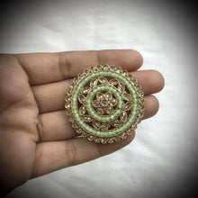 Mint Green Antique Earrings 18036-5218 - Dazzles Jewellery