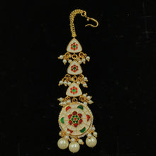 Kundan Mang tikka & Earring Set 8758-100 - Dazzles Jewellery