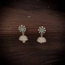 Rose Gold Plated Zircon/AD Light Jhumki 18019-5201 - Dazzles Jewellery