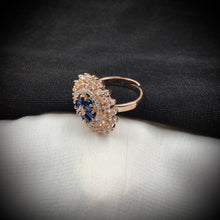 Zircon/AD Adjustable Blue Ring 16160-3307 - Dazzles Jewellery