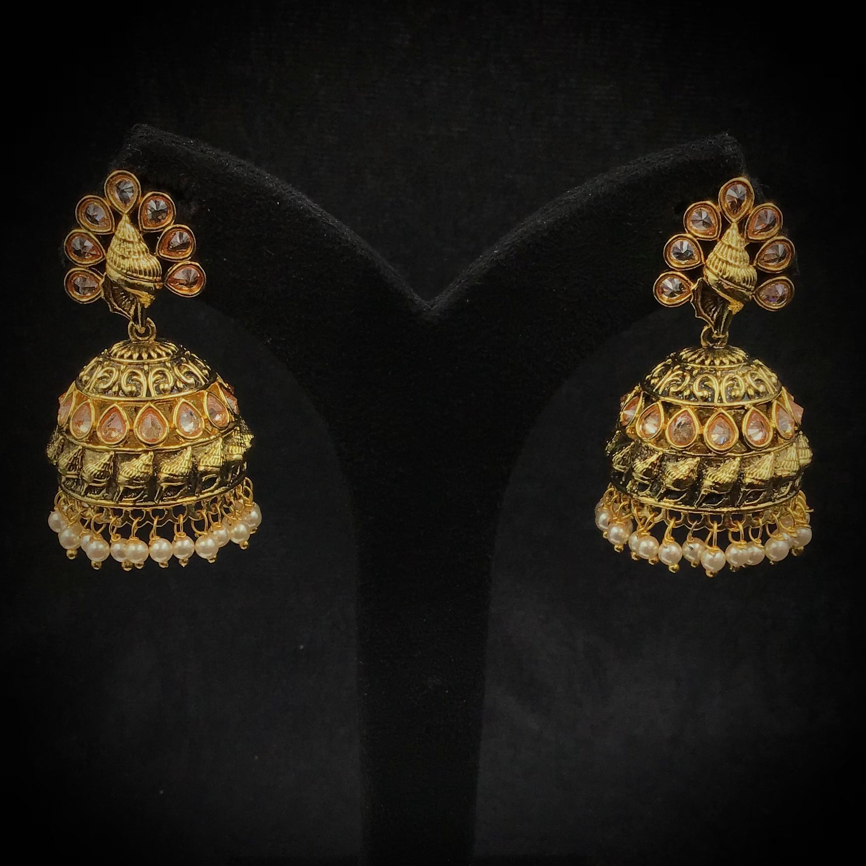 Jhumki Antique Earring 9354-100 - Dazzles Jewellery