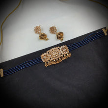 Blue Gold Look Necklace Set 17668-4850 - Dazzles Jewellery