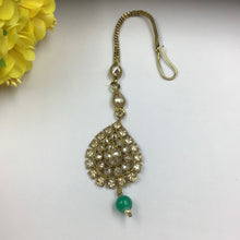 Green Maang Tikka 16267-3414 - Dazzles Jewellery