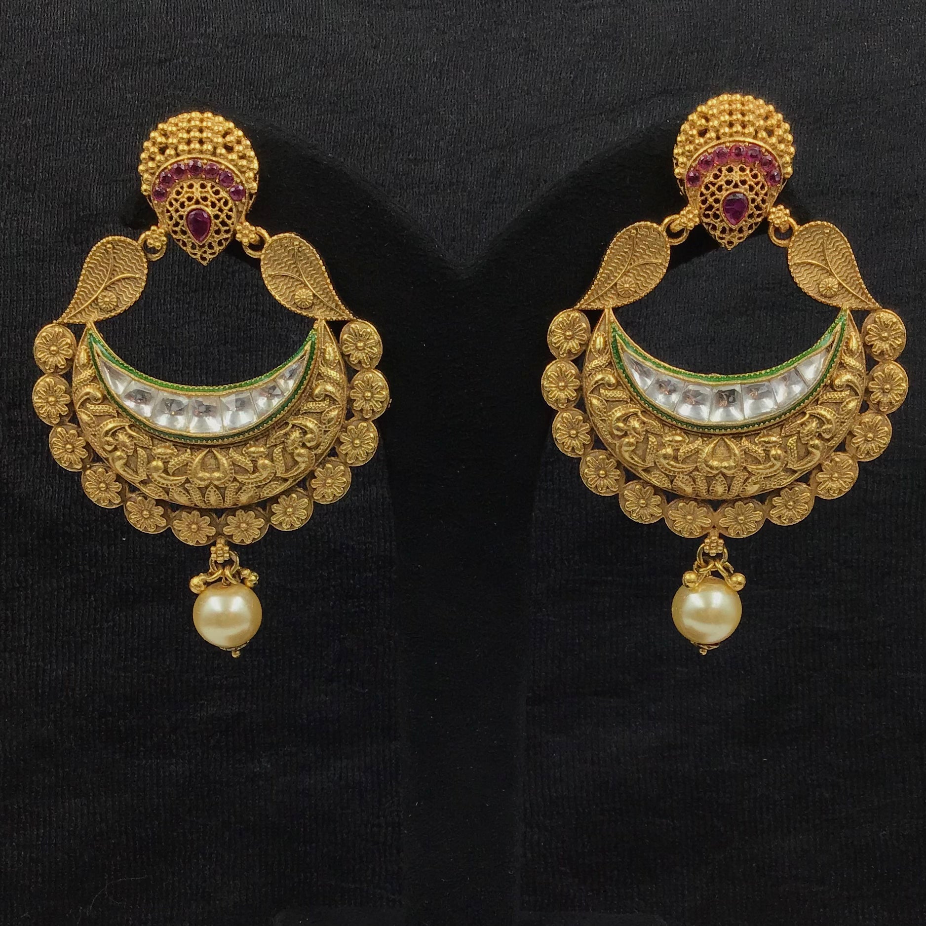 Chandbali Antique Earring 9210-100 - Dazzles Jewellery