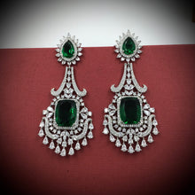 Green Silver Polish Zircon/AD Earring 6772-69 - Dazzles Jewellery