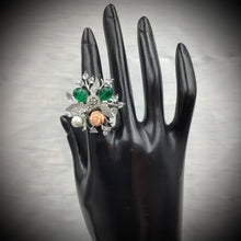 Zircon/AD Cocktail Green Ring 17800-4982 - Dazzles Jewellery
