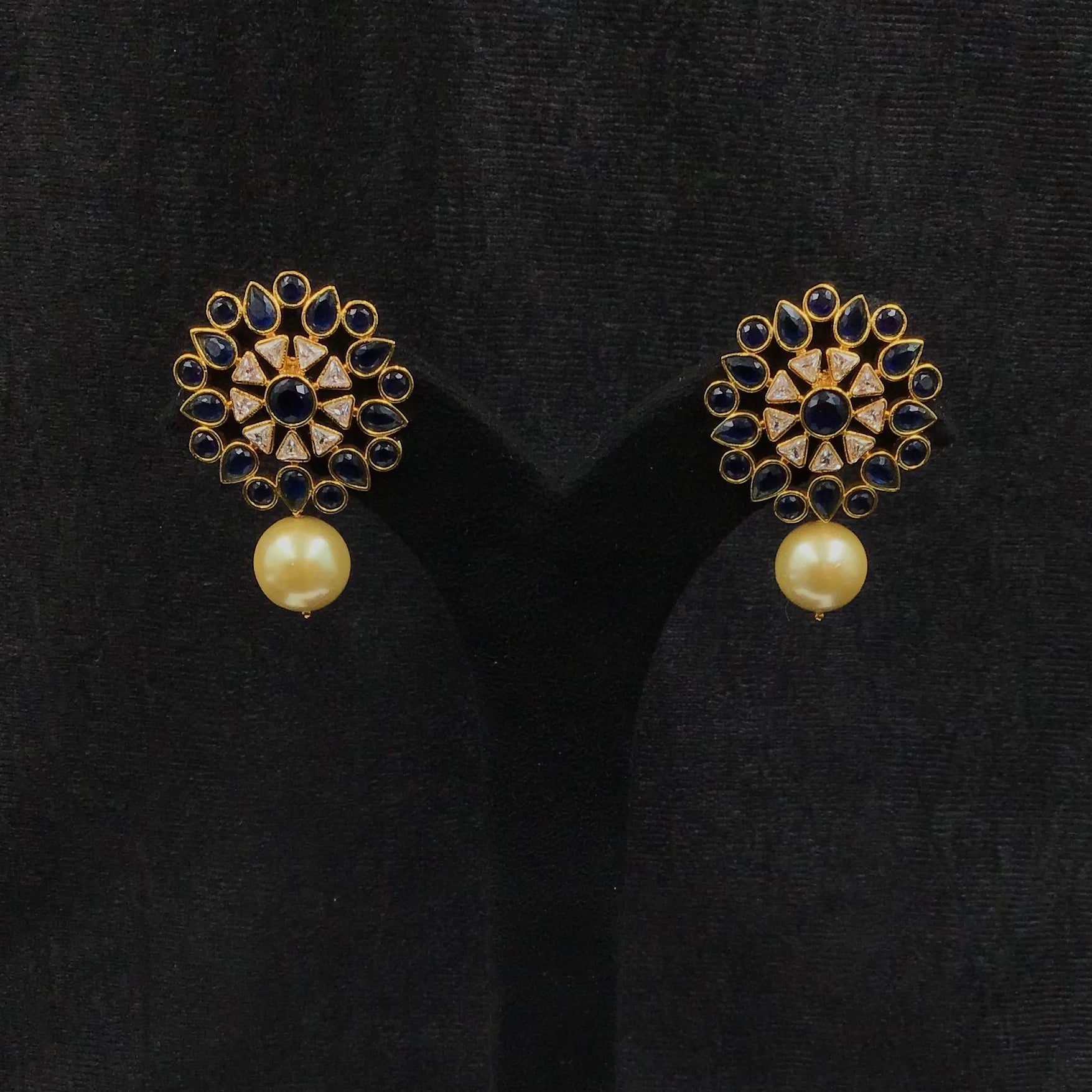 Gold plated tops/studs Earring 9366-100 - Dazzles Jewellery