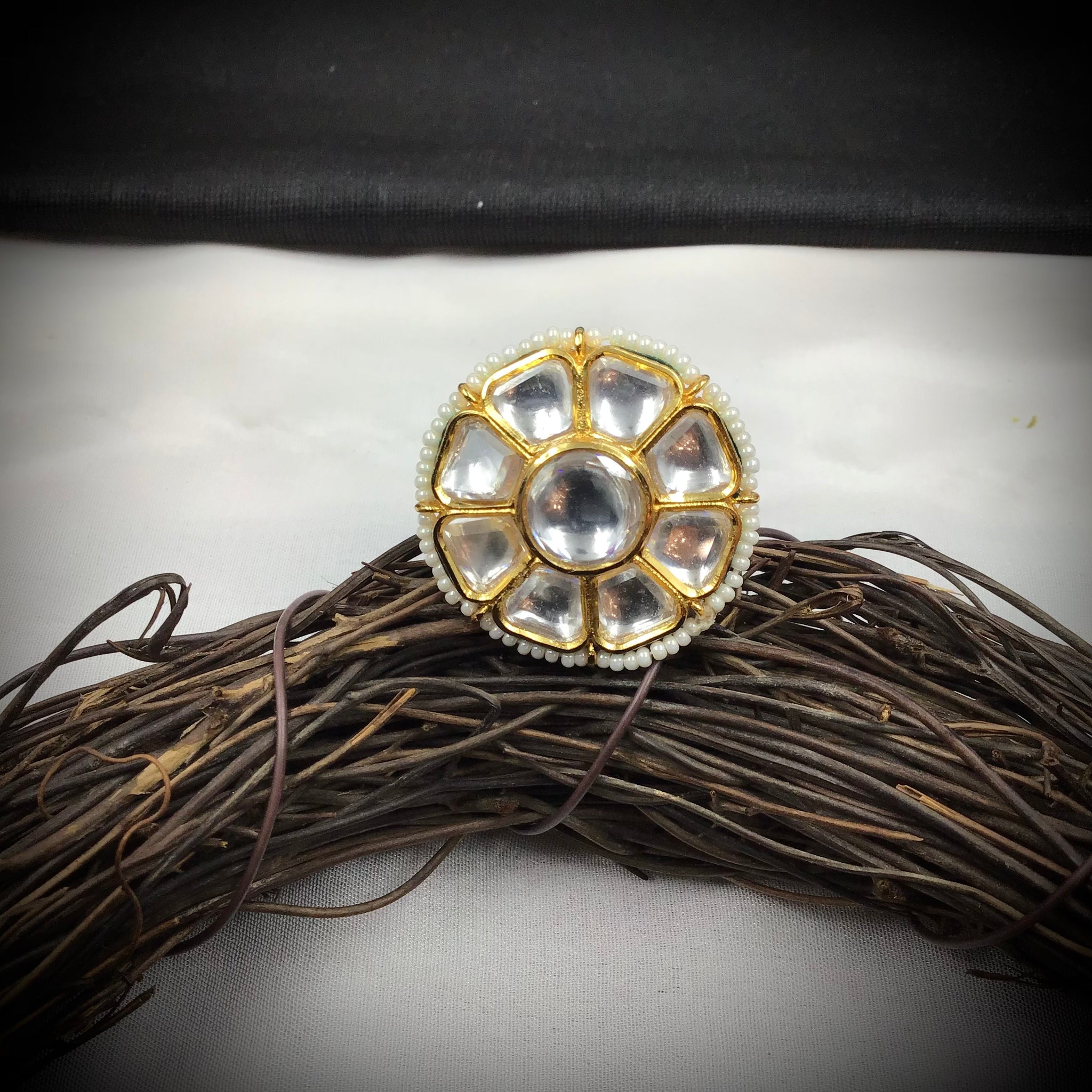 Kundan Ring 7526-34 - Dazzles Jewellery