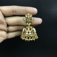 Antique Gold Plated Temple Jhumki 12373-28