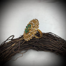 Polki Cocktail Adjustable Green Ring 3180-1940 - Dazzles Jewellery