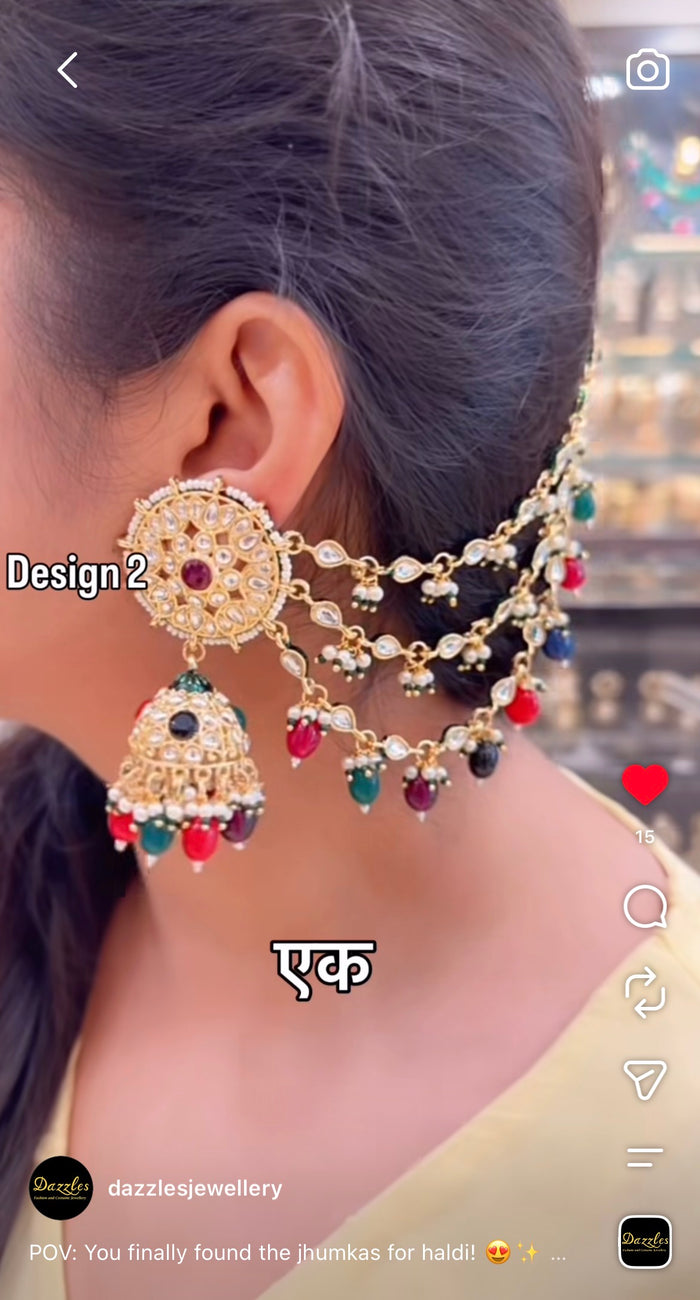 Kanchain Jhumka for haldi