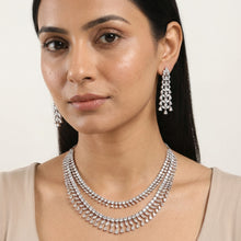 Round Neck Zircon/AD Necklace Set 19733-31