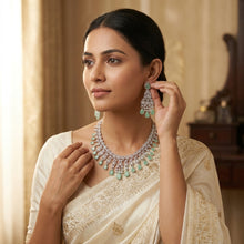 Round Neck Zircon/AD Necklace Set 4147-69