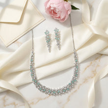 Round Neck Zircon/AD Necklace Set 19359-69