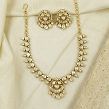 Moissanite Round Neck Kundan Necklace Set 20006-87