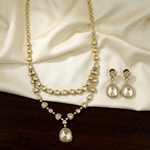 Moissanite Round Neck Kundan Necklace Set 20007-87