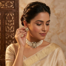Moissanite Choker Kundan Necklace Set 20001-87