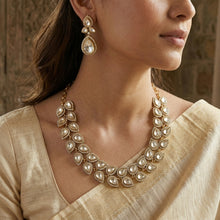 Moissanite Round Neck Kundan Necklace Set 20003-87