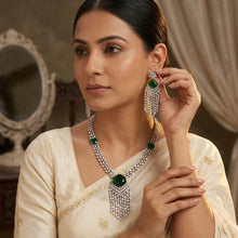 Manish Malhotra Inspired Round Neck Zircon/AD Necklace Set 11897-69