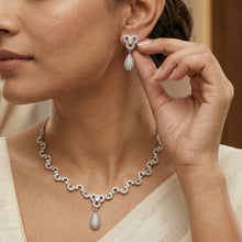 Silver Plated Light Zircon/AD Necklace Set 2418-6483