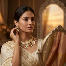 Round Neck Jadau Necklace Set 11543-65
