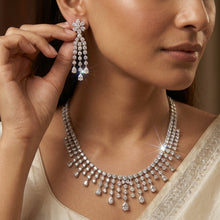 Round Neck Zircon/AD Necklace Set 17509-08