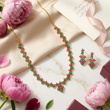 Ruby Green Jadau Necklace Set 7300-0637