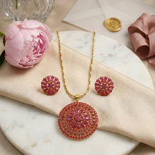 Ruby Jadau Pendant Set 9938-5111