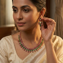 Ruby Green Jadau Necklace Set