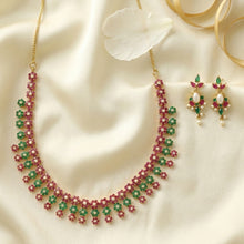 Ruby Green Jadau Necklace Set