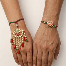 Kundan Meenakari Rakhi Lumba Set Hand Made In India 20053-100