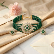 Pearl Zircon/AD Choker Set 19358-6540