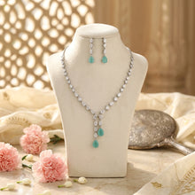 Round Neck Zircon/AD Necklace Set 19528-08