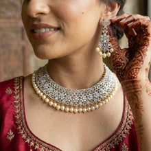 Gold Zircon/AD Necklace Set11568-7680