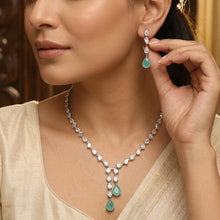 Round Neck Zircon/AD Necklace Set 19528-08