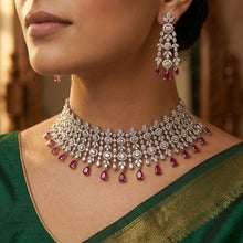 Silver Polish Zircon/AD Necklace Set 6763-69