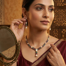 Round Neck Jadau Necklace Set 11354-48
