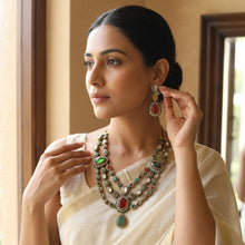 Sabya Inspired Multi Color Round Neck Kundan Necklace Set 20100-95