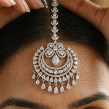 Silver Plated Zircon/AD Maang Tikka 12417-8854