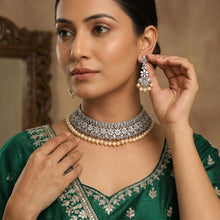 Rose Gold Zircon/AD Necklace Set