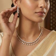 Round Neck Zircon/AD Necklace Set 19527-08