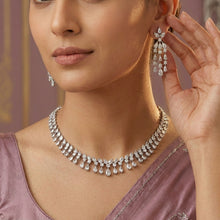 Round Neck Zircon/AD Necklace Set 20215-08