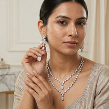 2 Line Layered Zircon/AD Necklace Set 19380-69