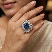 Silver Plated Zircon/AD Cocktail Ring 6741-69