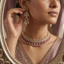 Ruby Zircon/AD Necklace Set