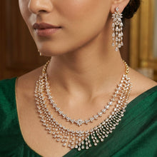 Round Neck Layered Zircon/AD Necklace Set 20226-08
