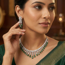 Round Neck Zircon/AD Necklace Set 10811-69