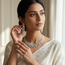 Round Neck Zircon/AD Necklace Set 20223-08