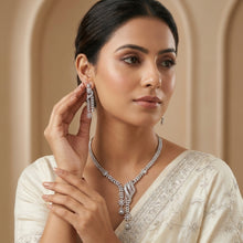Round Neck Zircon/AD Necklace Set 20222-08